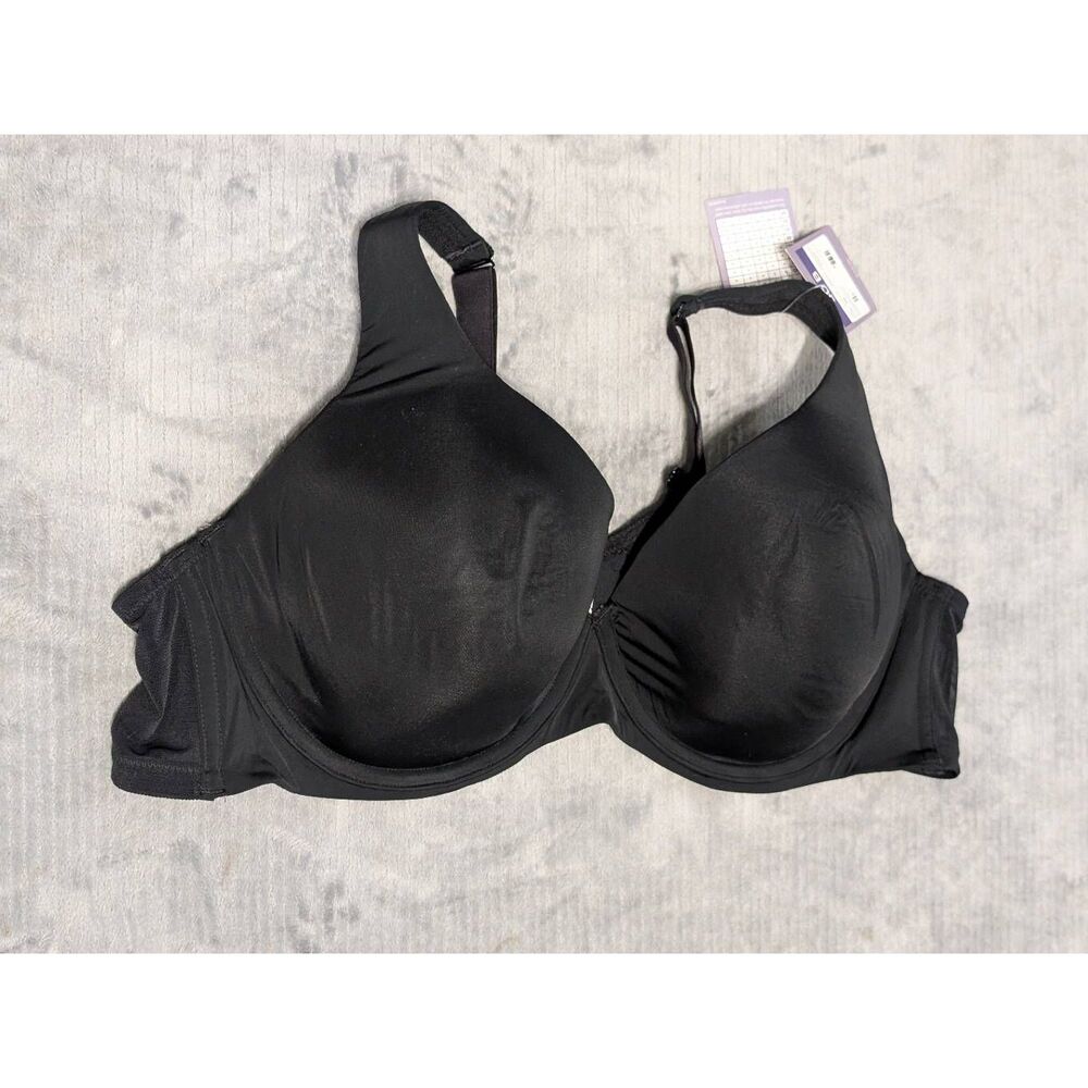 NWT Catherine's Plunge Underwire Black Bra 50B